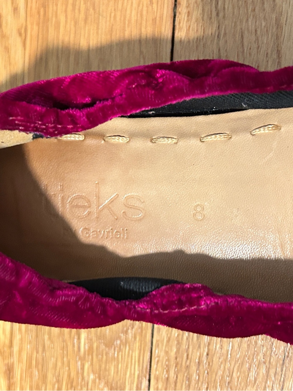 Tieks Tyrian Magenta Velvet Ballet Flats 8 - Picture 5 of 6